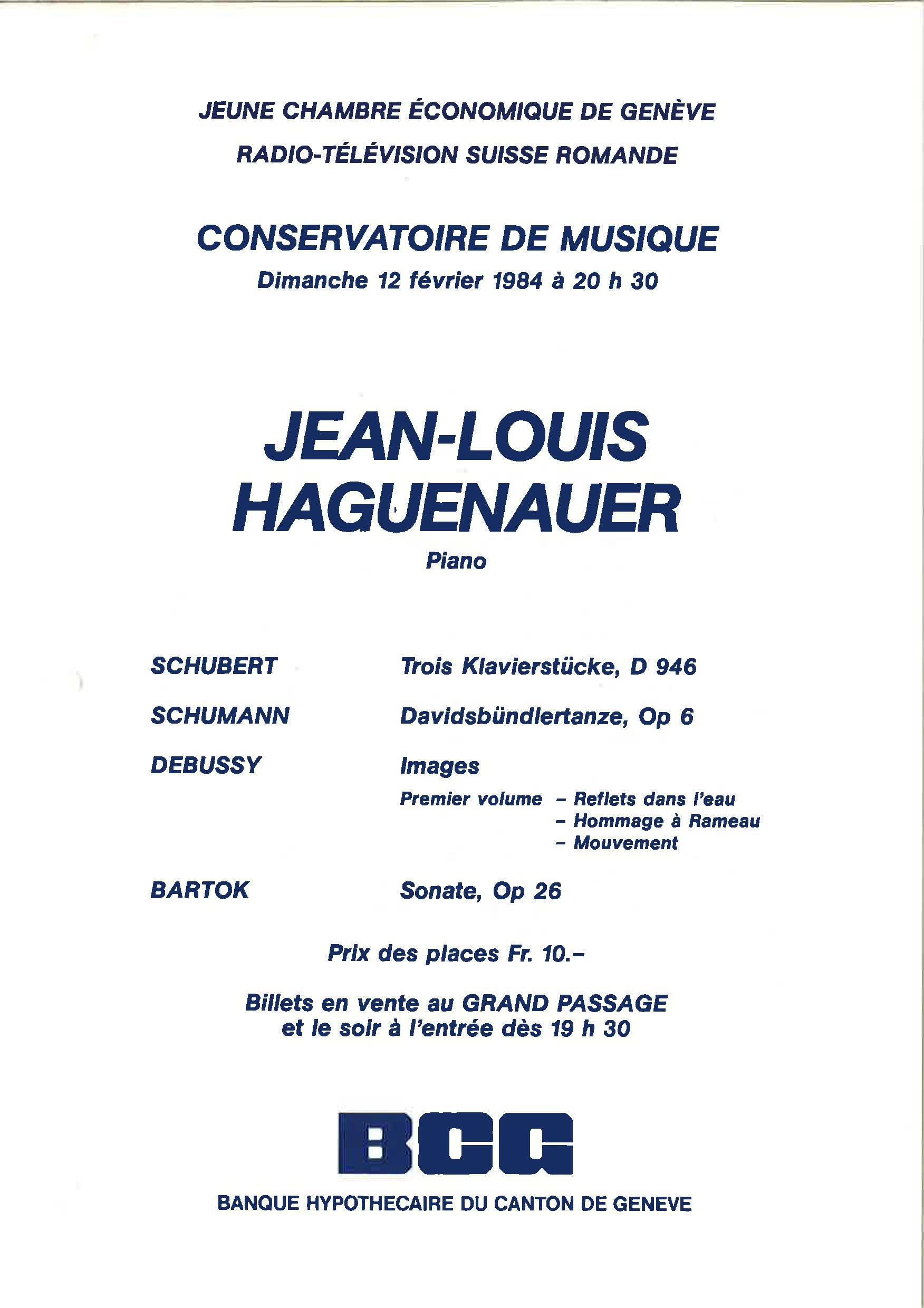 Programmation pour la mise en avant des jeunes artiste genevois